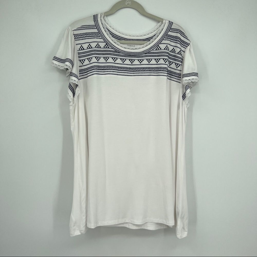 Torrid Super Soft Knits Short Flutter Sleeves Top… - image 1